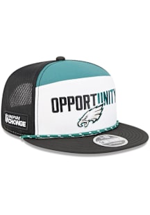 New Era Philadelphia Eagles White 2025 Inspire Change Split Panel 9FIFTY Mens Snapback Hat