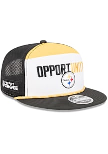 New Era Pittsburgh Steelers White 2025 Inspire Change Split Panel 9FIFTY Mens Snapback Hat