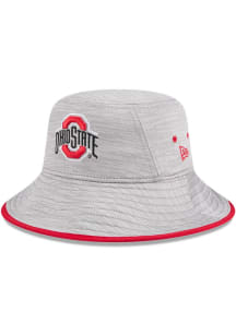 Ohio State Buckeyes New Era Heathered Mens Bucket Hat - Grey