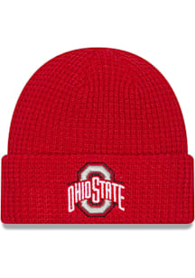 New Era Ohio State Buckeyes Red Waffle Cuff Mens Knit Hat