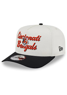 New Era Cincinnati Bengals A frame Chainstitch 9FIFTY Adjustable Hat - White