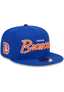New Era Denver Broncos Blue Evergreen Script 9FIFTY Mens Snapback Hat