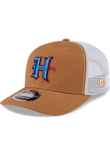 New Era Houston Texans Evergreen 9SEVENTY Stretch Snap Trucker Adjustable Hat - Tan