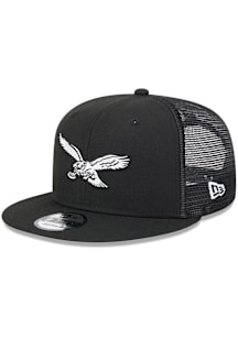 New Era Philadelphia Eagles Black Evergreen 9FIFTY Trucker Mens Snapback Hat