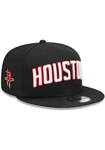New Era Houston Rockets Black 2025 NBA Statement Edition 9FIFTY Mens Snapback Hat