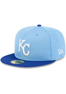 New Era Kansas City Royals Mens Light Blue 2025 Spring Training Inspired 59FIFTY Fitted Hat