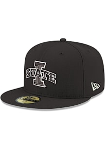 New Era Iowa State Cyclones Mens Black and White Logo 59FIFTY Fitted Hat