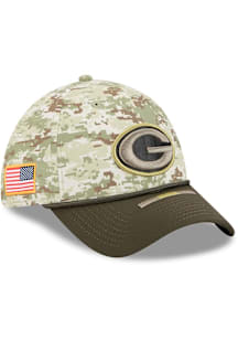 New Era Green Bay Packers Mens Green 2025 Salute To Service Camo 39THIRTY Flex Hat