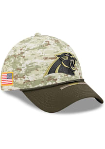 New Era Carolina Panthers Mens Green 2025 Salute To Service Camo 39THIRTY Flex Hat