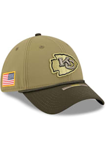 New Era Kansas City Chiefs Mens Green 2025 Salute To Service 39THIRTY Flex Hat