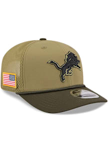 New Era Detroit Lions 2025 Salute To Service Stretch 9SEVENTY Trucker Adjustable Hat - Green