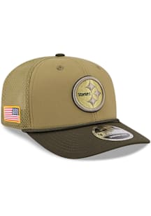 New Era Pittsburgh Steelers 2025 Salute To Service Stretch 9SEVENTY Trucker Adjustable Hat - Green