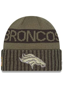 New Era Denver Broncos Green 2025 Salute To Service Cuff Mens Knit Hat