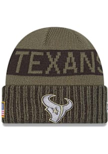 New Era Houston Texans Green 2025 Salute To Service Cuff Mens Knit Hat