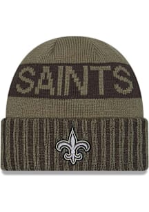 New Era New Orleans Saints Green 2025 Salute To Service Cuff Mens Knit Hat