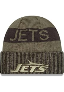 New Era New York Jets Green 2025 Salute To Service Cuff Mens Knit Hat