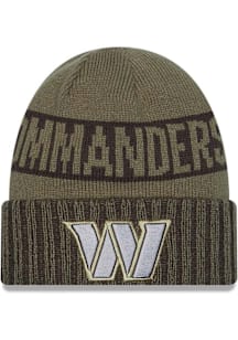 New Era Washington Commanders Green 2025 Salute To Service Cuff Mens Knit Hat