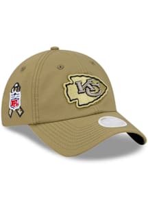 New Era Kansas City Chiefs Green 2025 Salute To Service Ponytail Womens Adjustable Hat