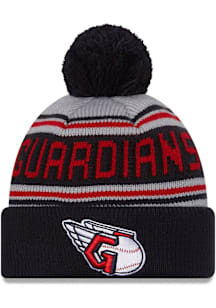New Era Cleveland Guardians Navy Blue Evergreen Cuff Pom Mens Knit Hat