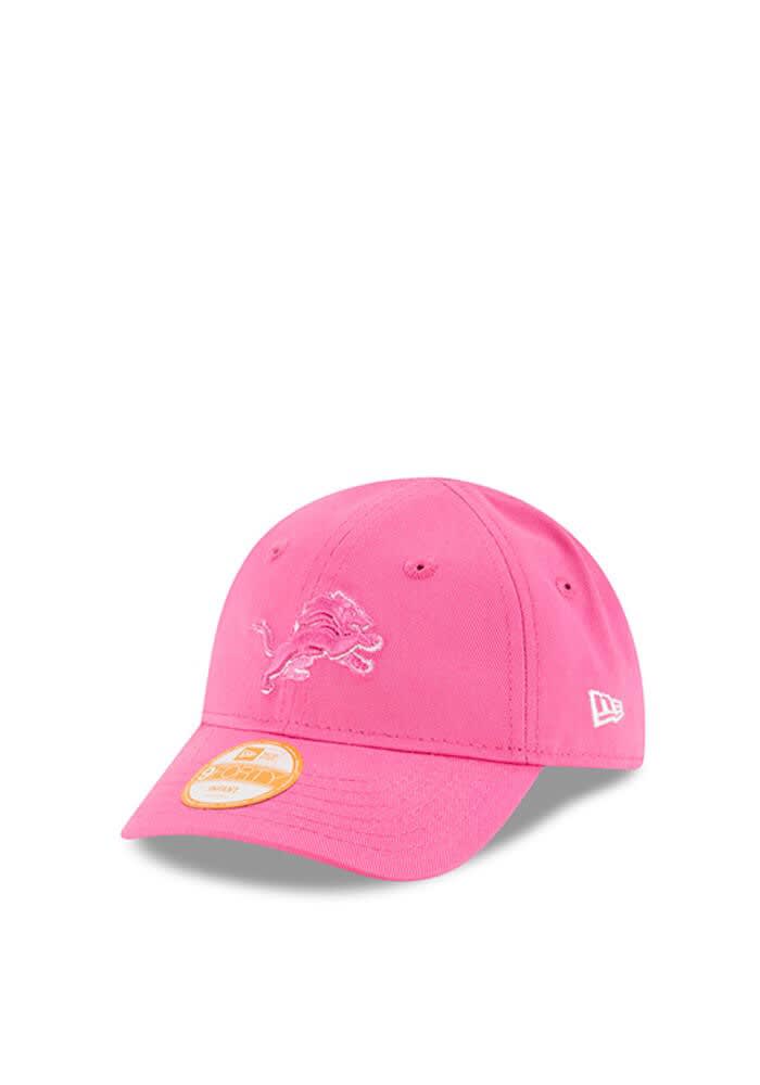 Detroit Lions Girls Youth Primary Logo Slouch Adjustable Hat - Pink