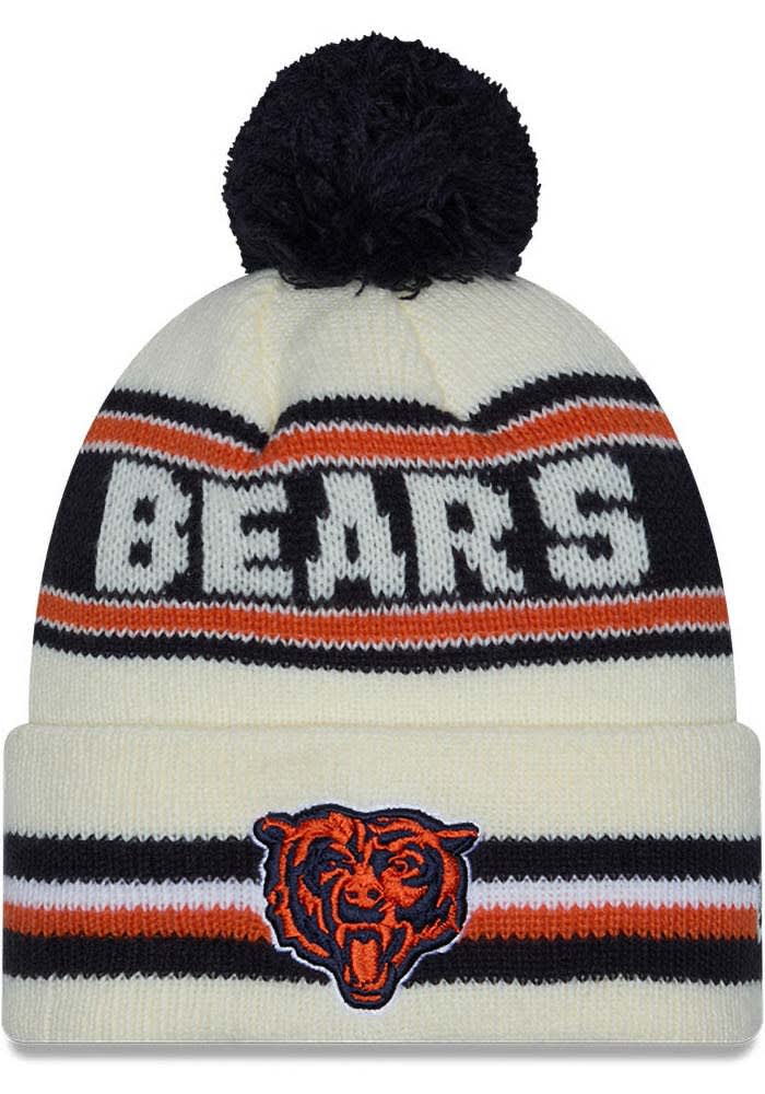 Chicago Bears New Era White Classic Cuff Pom Knit Hat - 59044082