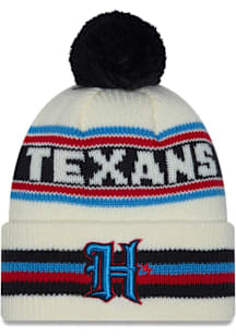 New Era Houston Texans White Classic Cuff Pom Mens Knit Hat