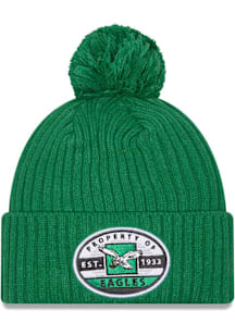 New Era Philadelphia Eagles Green Property Cuff Pom Mens Knit Hat