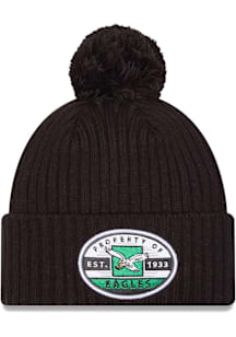 New Era Philadelphia Eagles Black Property Cuff Pom Mens Knit Hat