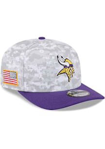 New Era Minnesota Vikings 2025 Salute to Service Camo Fan Pack 9SEVENTY Adjustable Hat - Grey