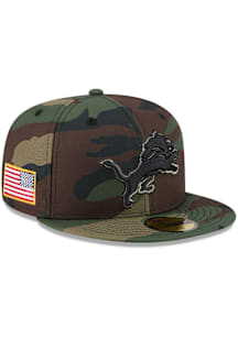 New Era Detroit Lions Mens Green 2025 Salute to Service Camo Tonal Fan Pack 59FIFTY Fitted Hat
