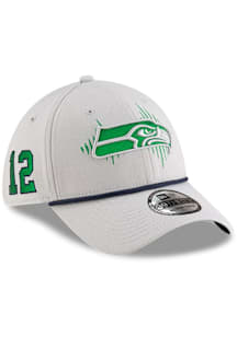 New Era Seattle Seahawks Mens White 2025 NFL Rivalry 39THIRTY Flex Hat