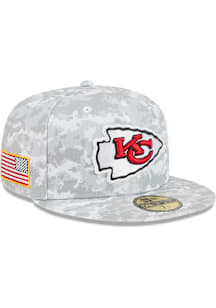New Era Kansas City Chiefs Mens Grey 2025 Salute to Service Fan Pack 59FIFTY Fitted Hat