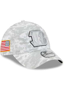 New Era Cincinnati Bengals Mens Grey 2025 Salute to Service Camo Fan Pack 39THIRTY Flex Hat
