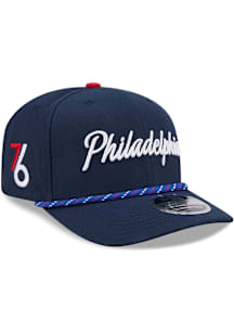 New Era Philadelphia 76ers 2025 City Edition Stretch 9SEVENTY Adjustable Hat - Blue