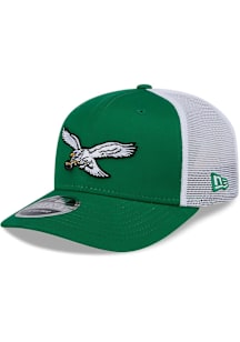 New Era Philadelphia Eagles Stretch Snap Cotton Trucker 9SEVENTY Adjustable Hat - Green