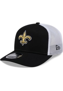 New Era New Orleans Saints Stretch Snap Cotton Trucker 9SEVENTY Adjustable Hat - Black