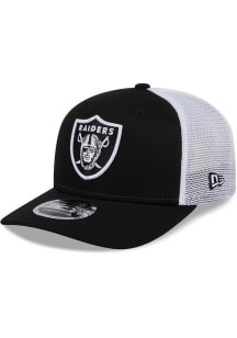 New Era Las Vegas Raiders Stretch Snap Cotton Trucker 9SEVENTY Adjustable Hat - Black