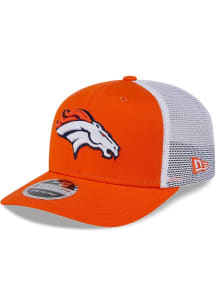 New Era Denver Broncos Stretch Snap Cotton Trucker 9SEVENTY Adjustable Hat - Orange