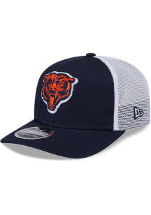 New Era Chicago Bears Stretch Snap Cotton Trucker 9SEVENTY Adjustable Hat - Navy Blue
