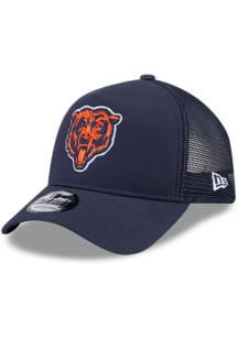 New Era Chicago Bears A-Frame Trucker 9FORTY Adjustable Hat - Navy Blue