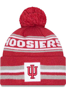 New Era Indiana Hoosiers Cardinal Classic Cuff Pom Youth Knit Hat
