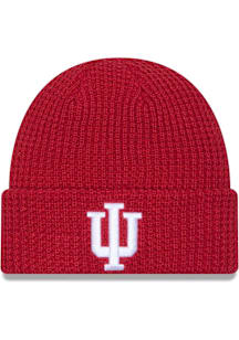 New Era Indiana Hoosiers Jr Waffle Cuff Baby Knit Hat - Cardinal