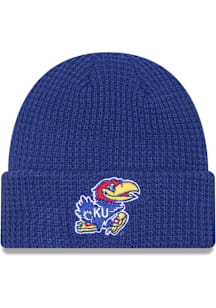 New Era Kansas Jayhawks Jr Waffle Cuff Baby Knit Hat - Blue