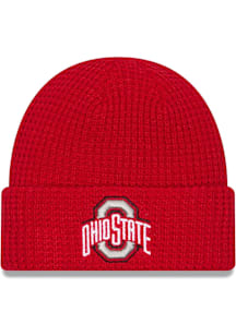 New Era Ohio State Buckeyes Jr Waffle Cuff Baby Knit Hat - Red