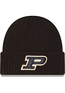 New Era Purdue Boilermakers Jr Waffle Cuff Baby Knit Hat - Black