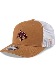 New Era Texas State Bobcats Evergreen 9SEVENTY Stretch Snap Trucker Adjustable Hat - Tan