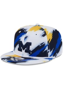 Michigan Wolverines New Era Paint 9FIFTY Mens Snapback - White
