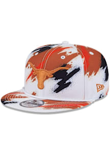 New Era Texas Longhorns White Paint 9FIFTY Mens Snapback Hat