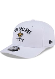 New Era New Orleans Saints Team Wordmark &amp; Logo Stretch 9SEVENTY Adjustable Hat - White