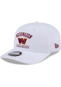 New Era Washington Commanders Team Wordmark &amp; Logo Stretch 9SEVENTY Adjustable Hat - White